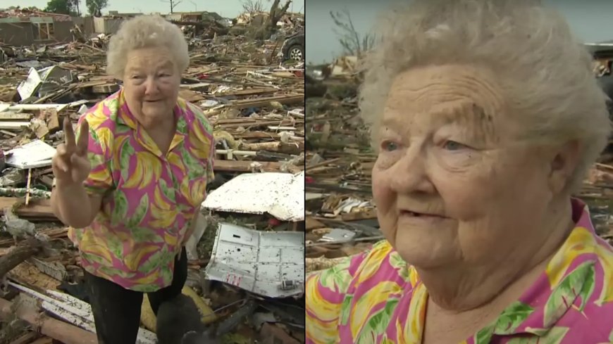 People all have same question after watching elderly lady rescuing her dog after tornado on live TV